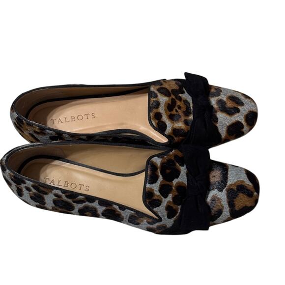 Talbots Animal Hair Bow Loafers Women’s Black  Brown Size 7.5 - Picture 3 of 6